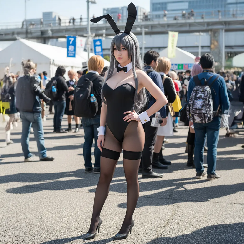 Professional cosplay photography, character portrayal, costume detail focus, convention style