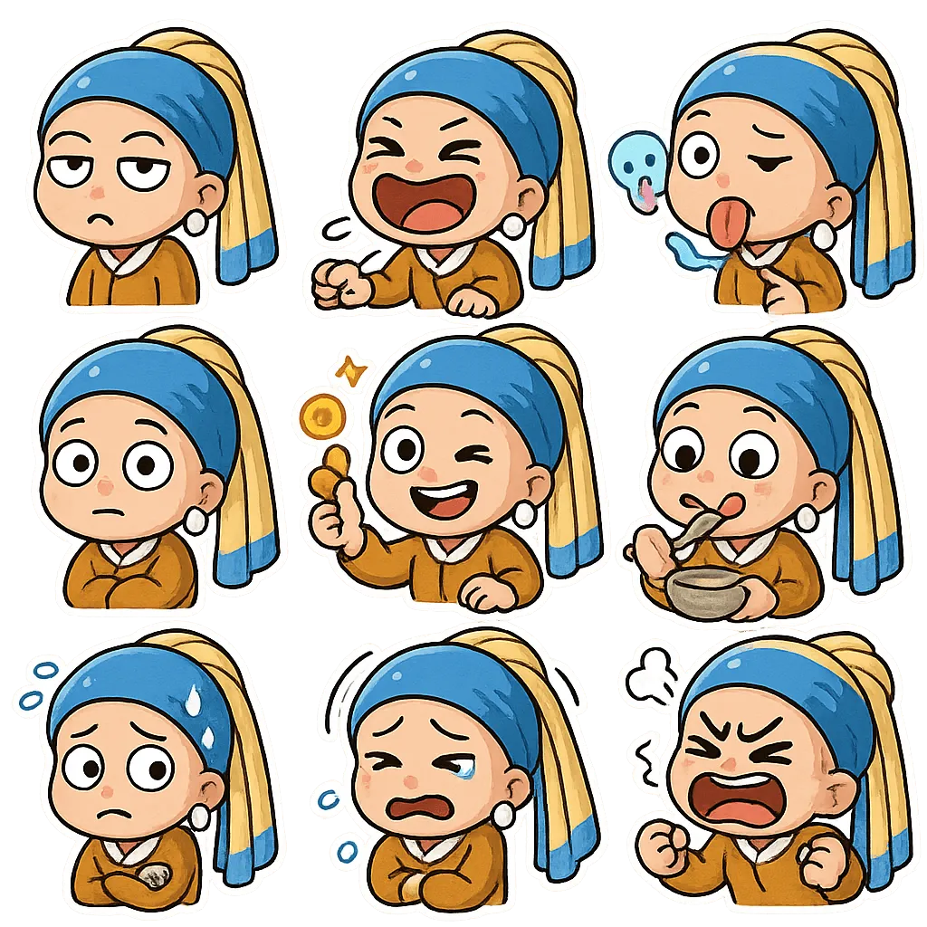 AI generated emoji expression grid